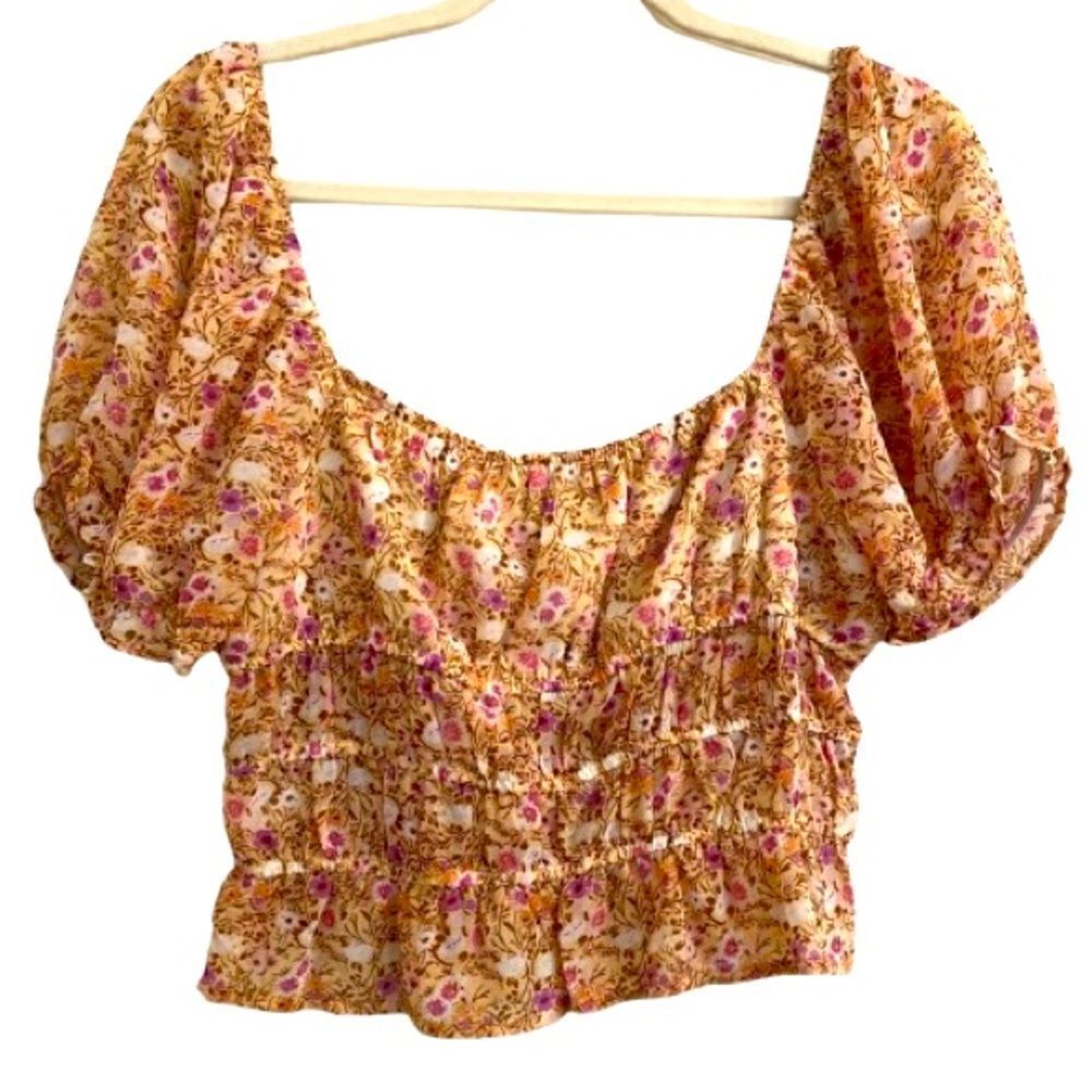 MIA Pink and Cream Blouse Elegant Top